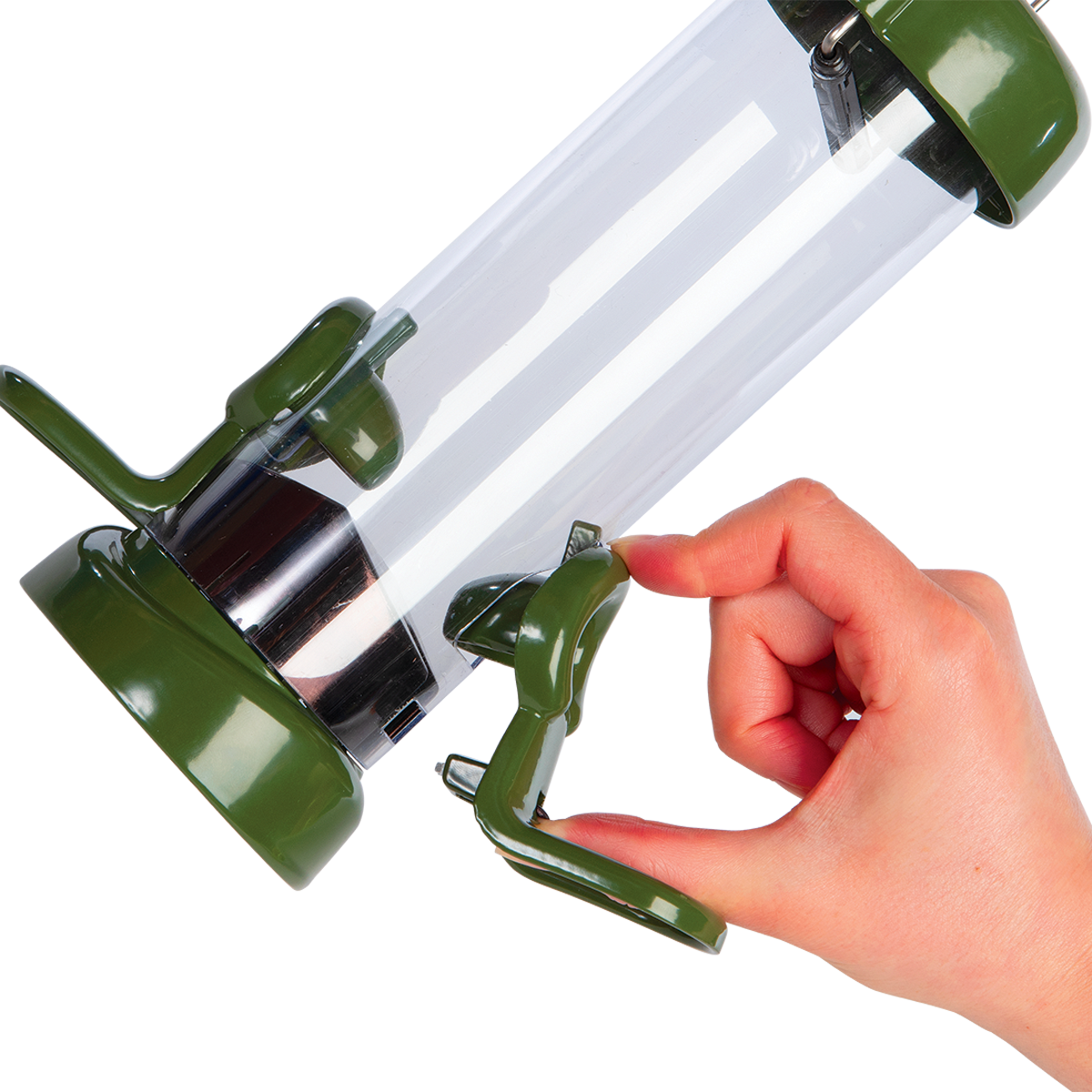 rp3-s1g 'ring pull click' comedero tubular para aves silvstres pequeo para mezcla de semillas fcil de limpiar