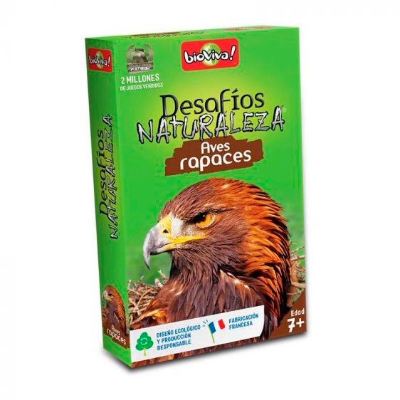 juego de cartas bioviva, aves rapaces. desafos naturaleza