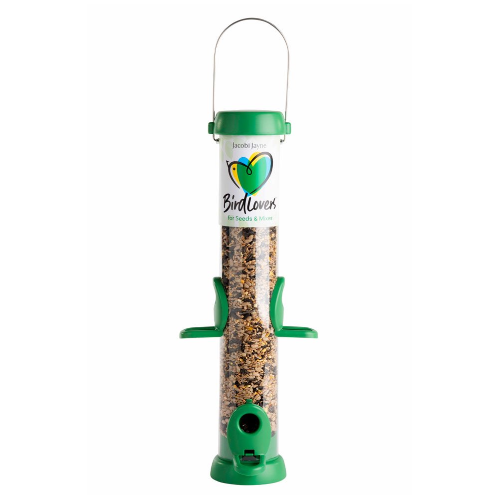 bl2-s2g "bird lovers" comedero tubular para aves silvestres mediano para mezcla de semillas fcil de limpiar