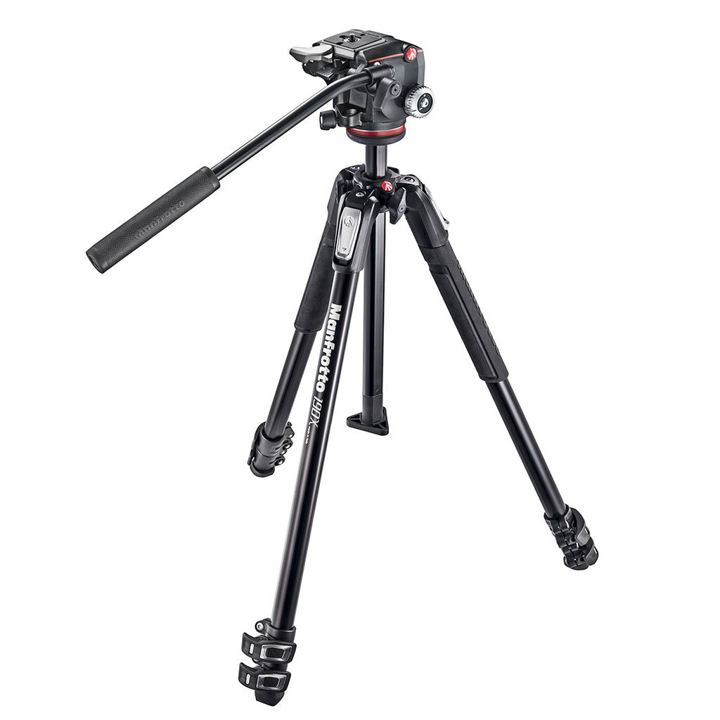 manfrotto kit compuesto por trpode mt190x3 con rtula mhxpro 2-way