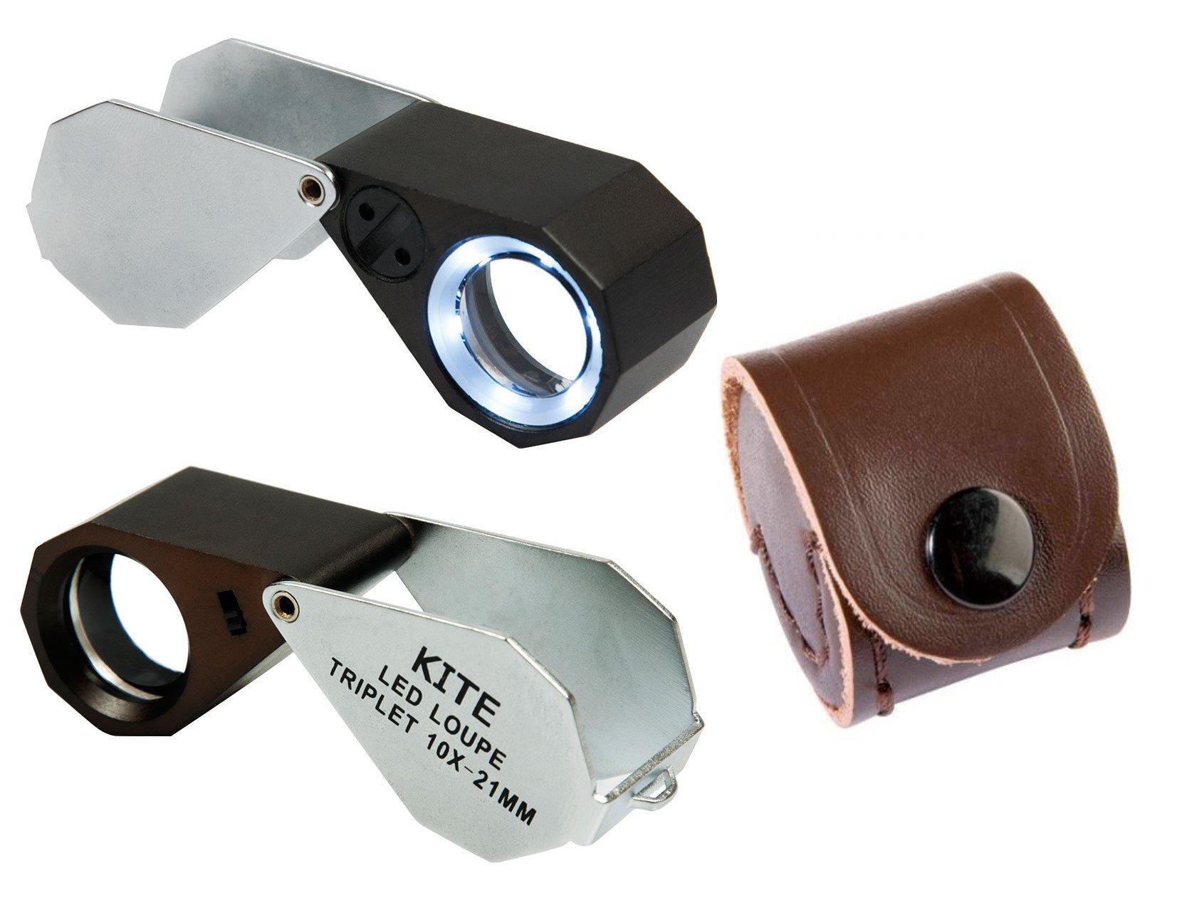 kite lupa plegable de campo con luz 10x21 triplet con led