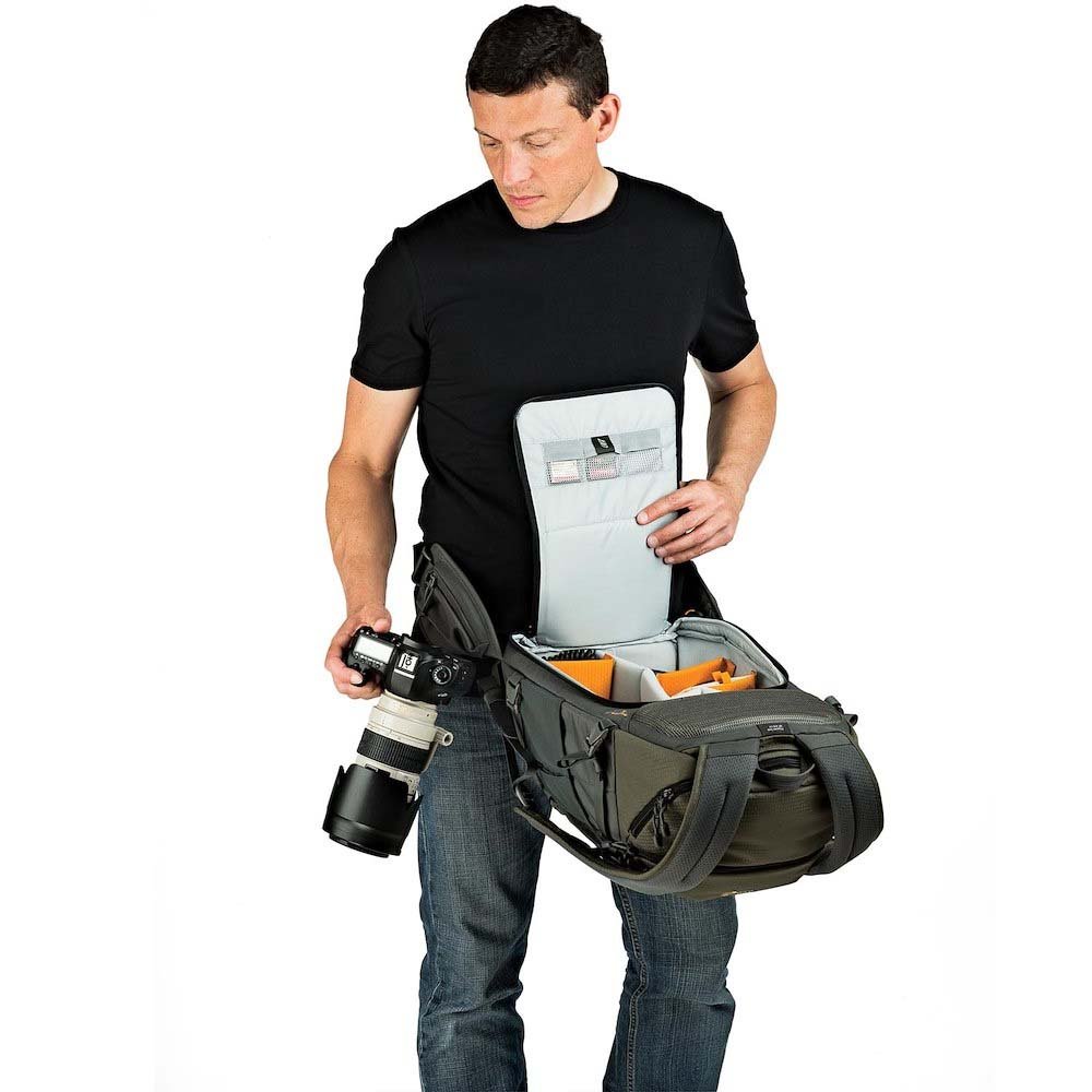 lowepro mochila flipside trek bp 450 aw color verde y gris
