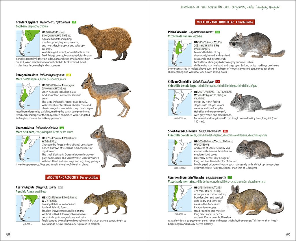 lynx illustrated checklists. mammals of the southern cone. argentina, chile, paraguay, uruguay