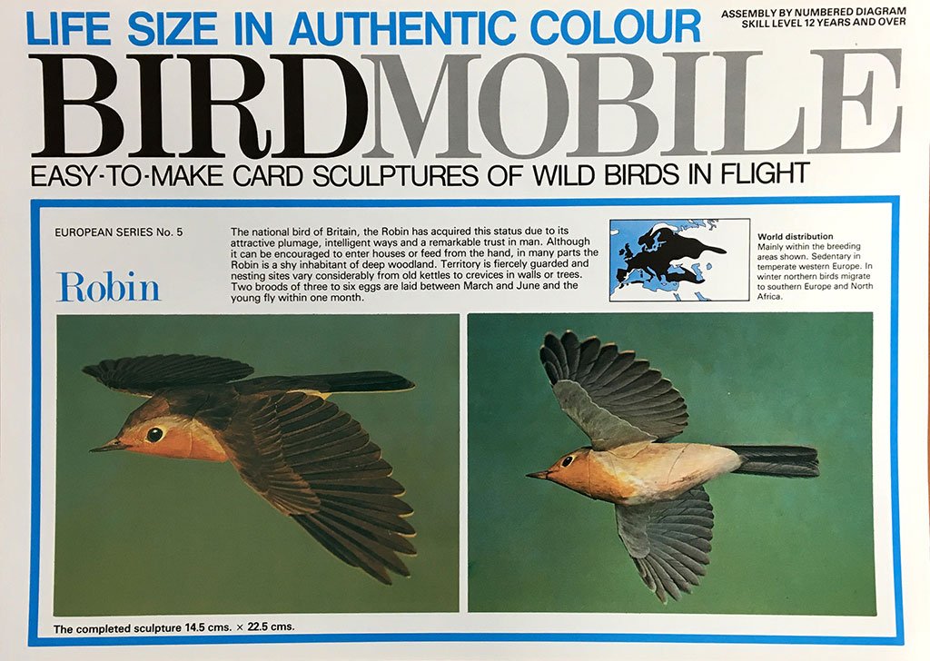 recortable birdmobile de petirrojo