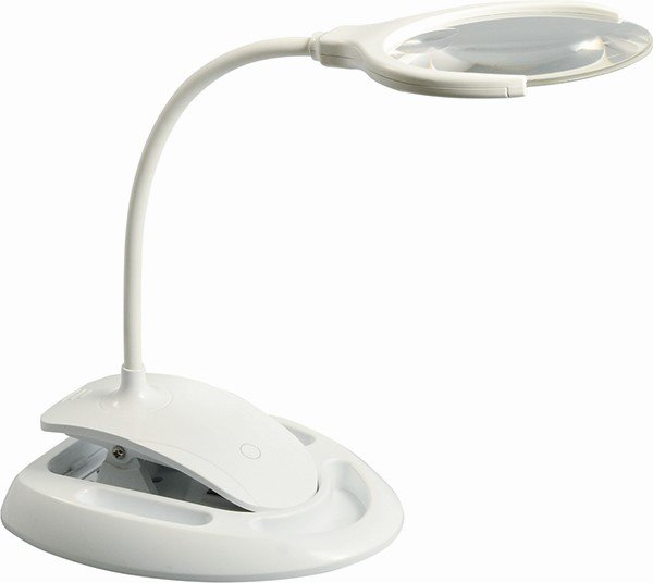 lupa con iluminacin led y pinza de fijacin