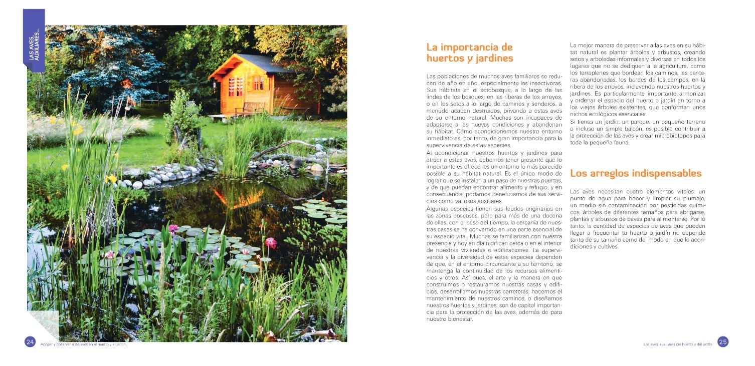 acoger y observar a las aves en el huerto y el jardn