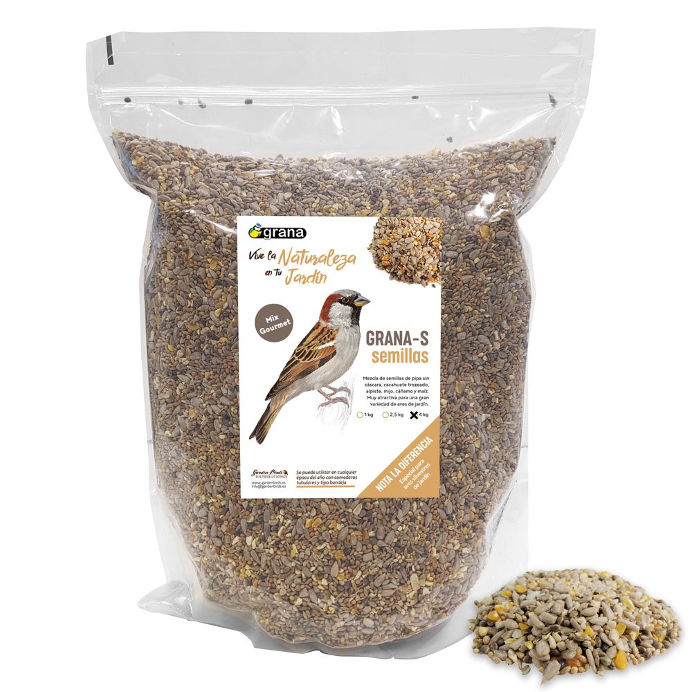 grana-s bolsa de mezcla de semillas con pipa sin cscara. alimento para aves silvestres 4 kg