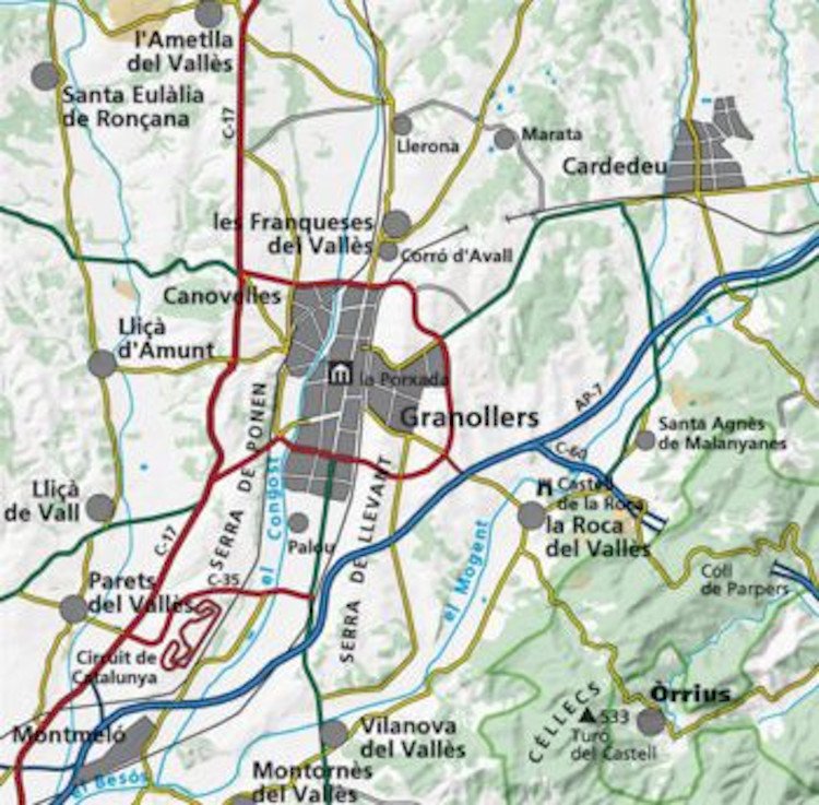 mapa alpina 1:20.000. granollers i el seu entorn (mapa i guia)