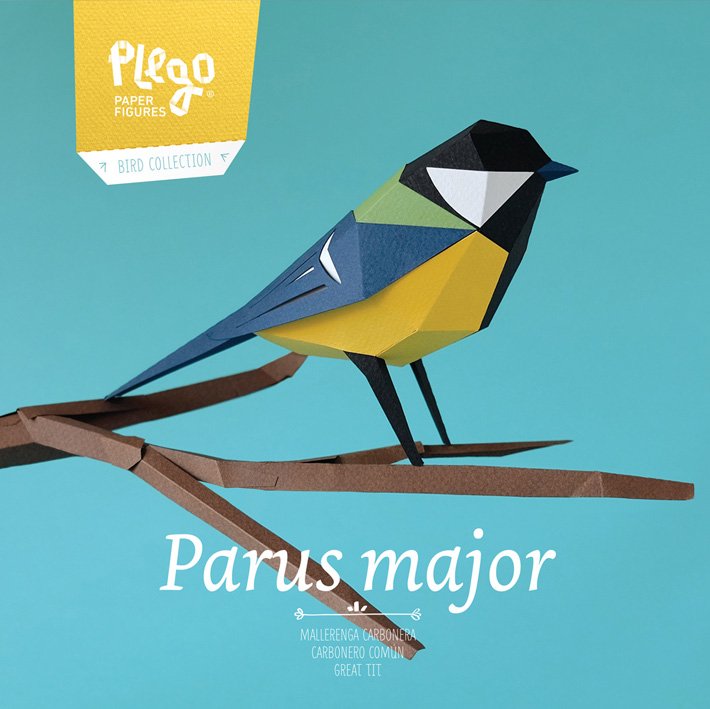 plegopaper - figura recortable de carbonero (mallerenga carbonera)