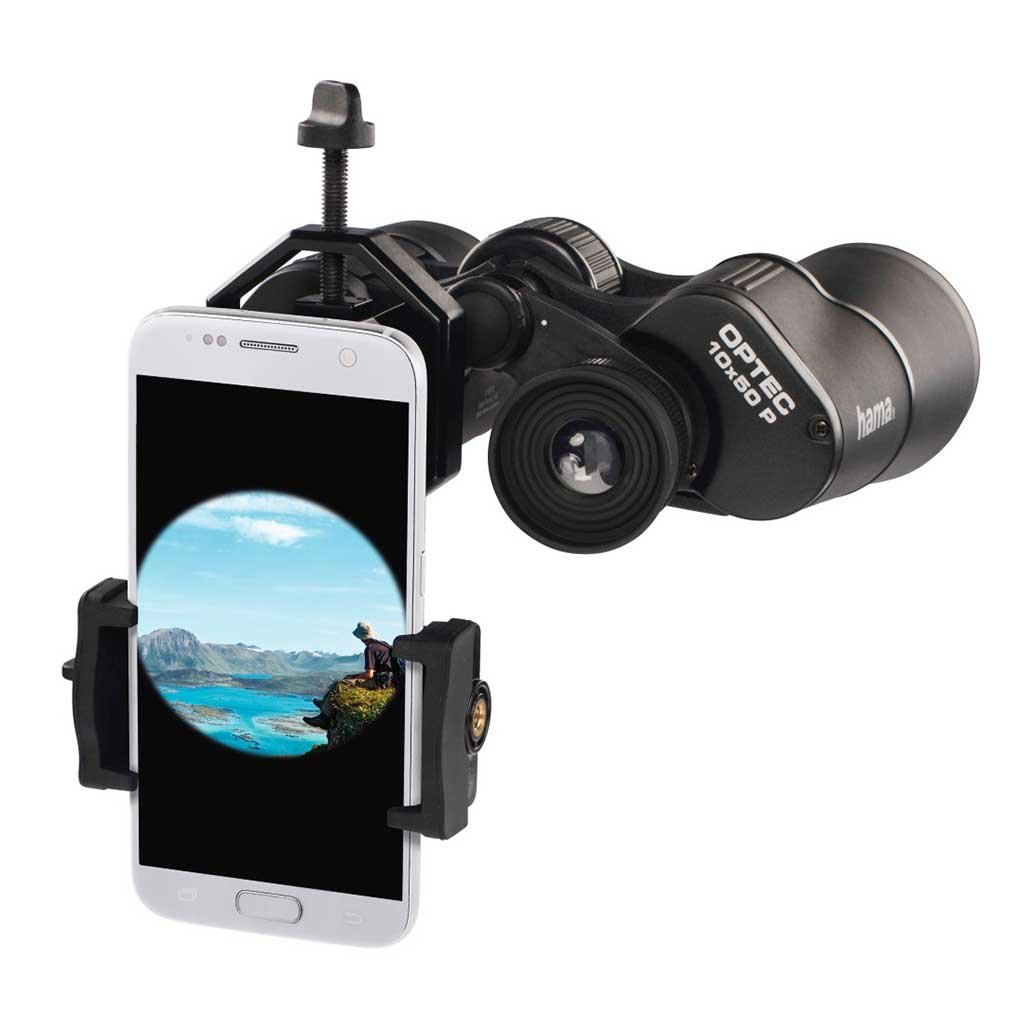 hama adaptador universal para phonescoping con prismticos, telescopios, microscopios y lupas binoculares