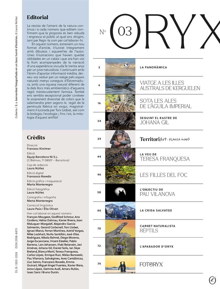 oryx, la revista de l'amant de la natura. nmero 03. versi impresa en catal.