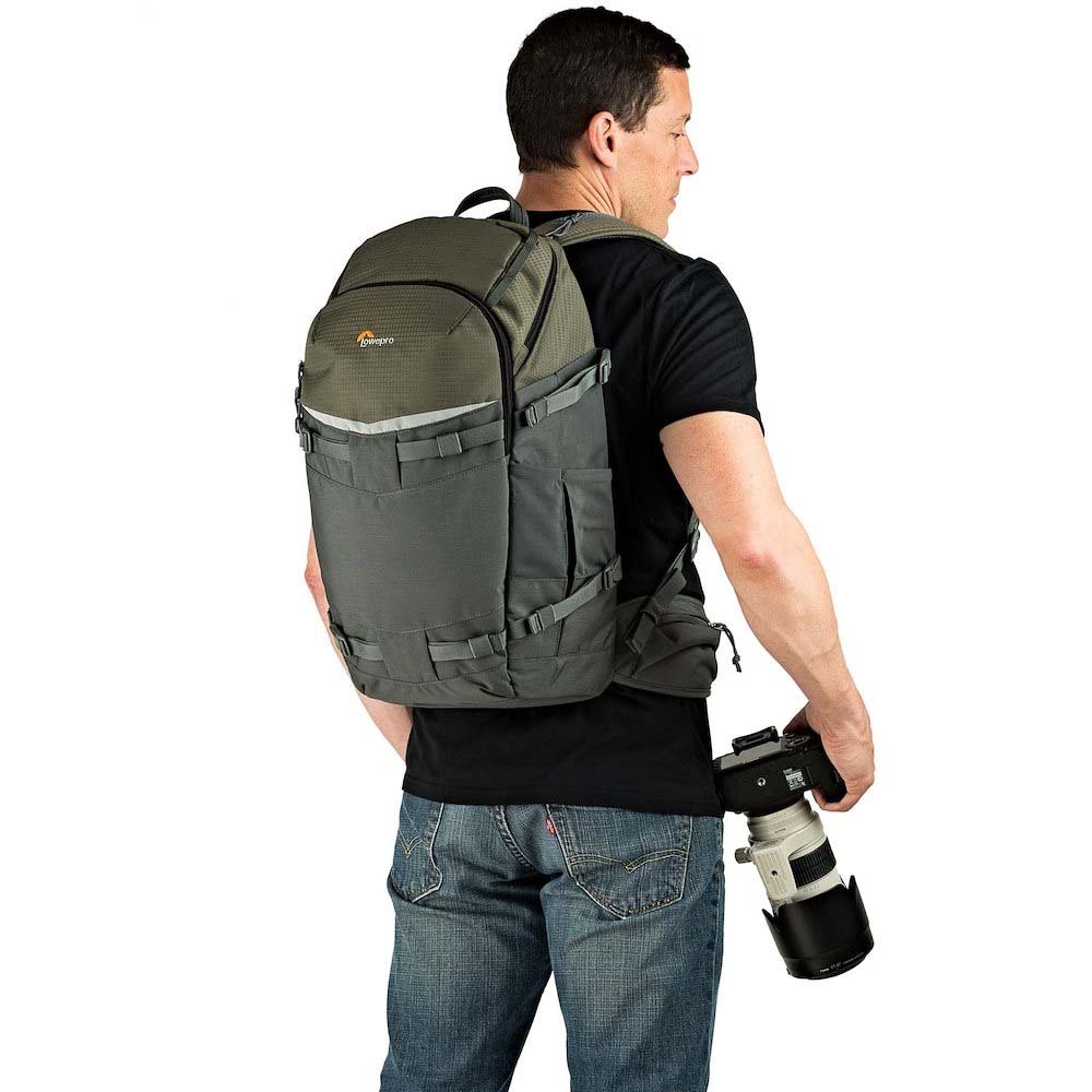 lowepro mochila flipside trek bp 450 aw color verde y gris