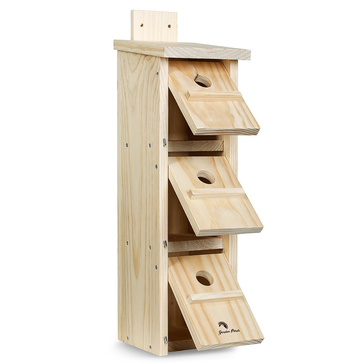 caja nido de madera triple para colonia de gorriones