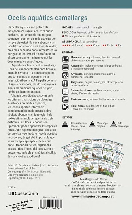 ocells aqutics camallargs, rapinyaires i moixons de les zones humides. miniguia de camp