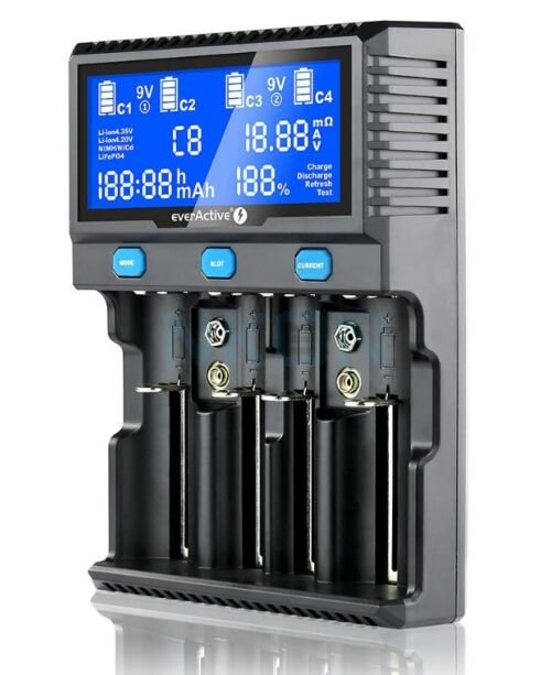 cargador everactive uc4200 para 4 bateras recargables