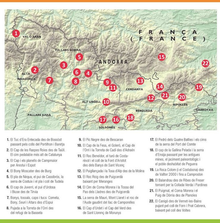 40 cims per sobre dels 2.200m. 22 rutes