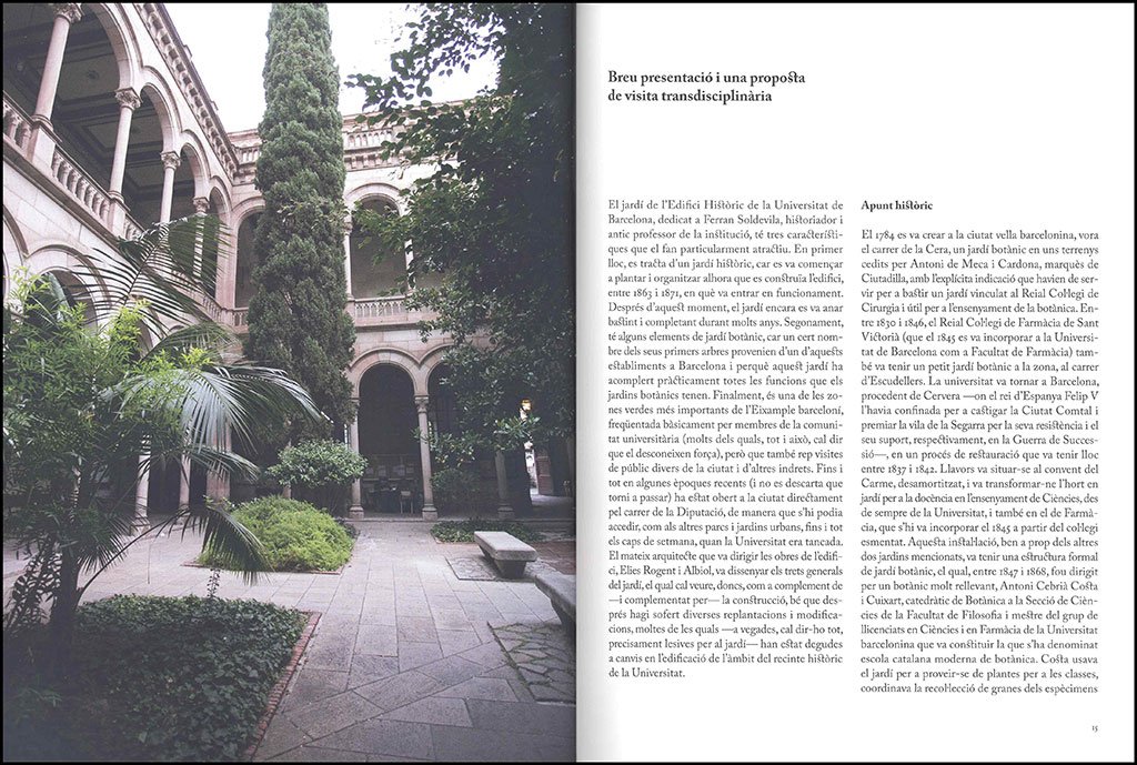 el jard de l'edifici histric de la universitat de barcelona. 101 plantes per a una passejada botnica i literria
