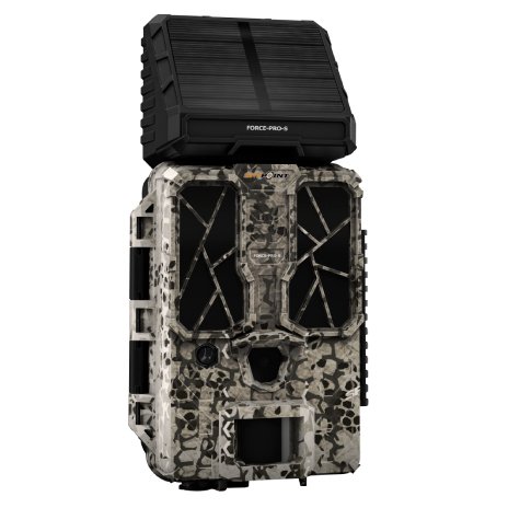 cmara de trampeo spypoint force pro s 30 mp con panel solar integrado, vdeo 4k y led negros de luz infrarroja invisible