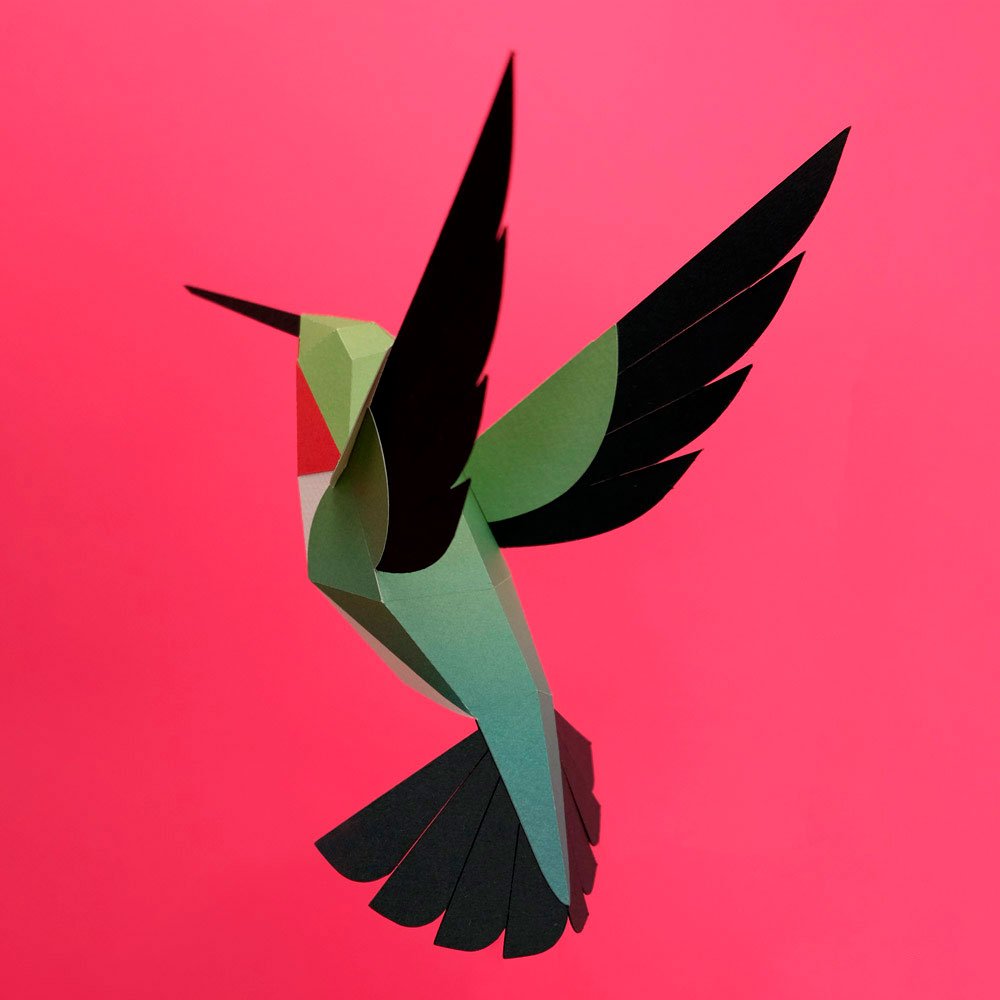 plegopaper- figura recortable de colibr