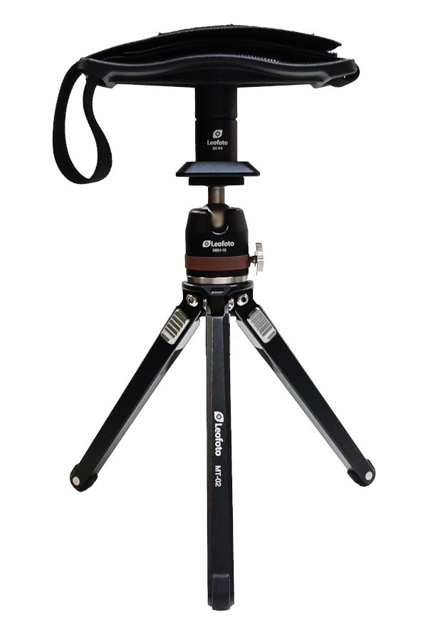 kit oryx leofoto minitripode mt-02+mbh-19 y soporte para prismticos bc-04