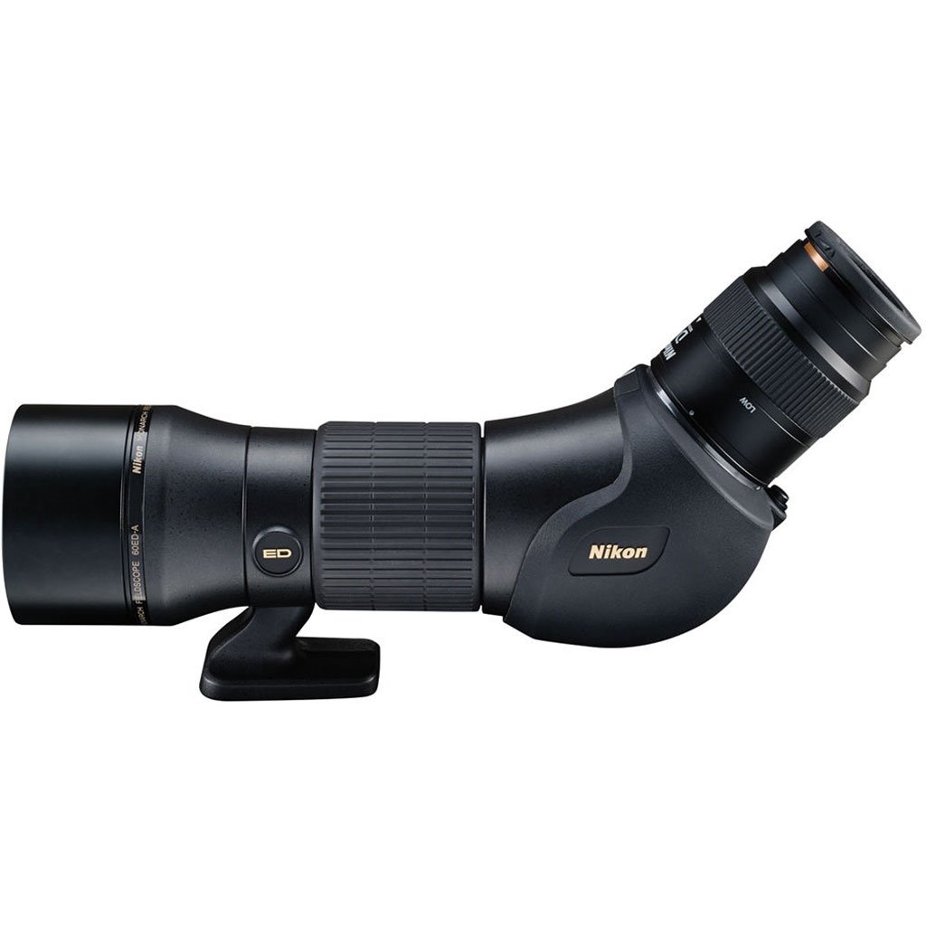 kit nikon compuesto por telescopio monarch 60ed acodado y ocular mep 16-48x