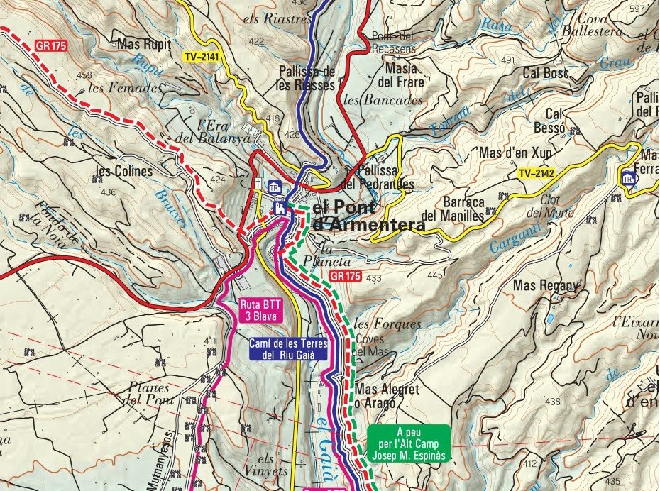 mapa piolet 1:40.000. camins de l'alt camp
