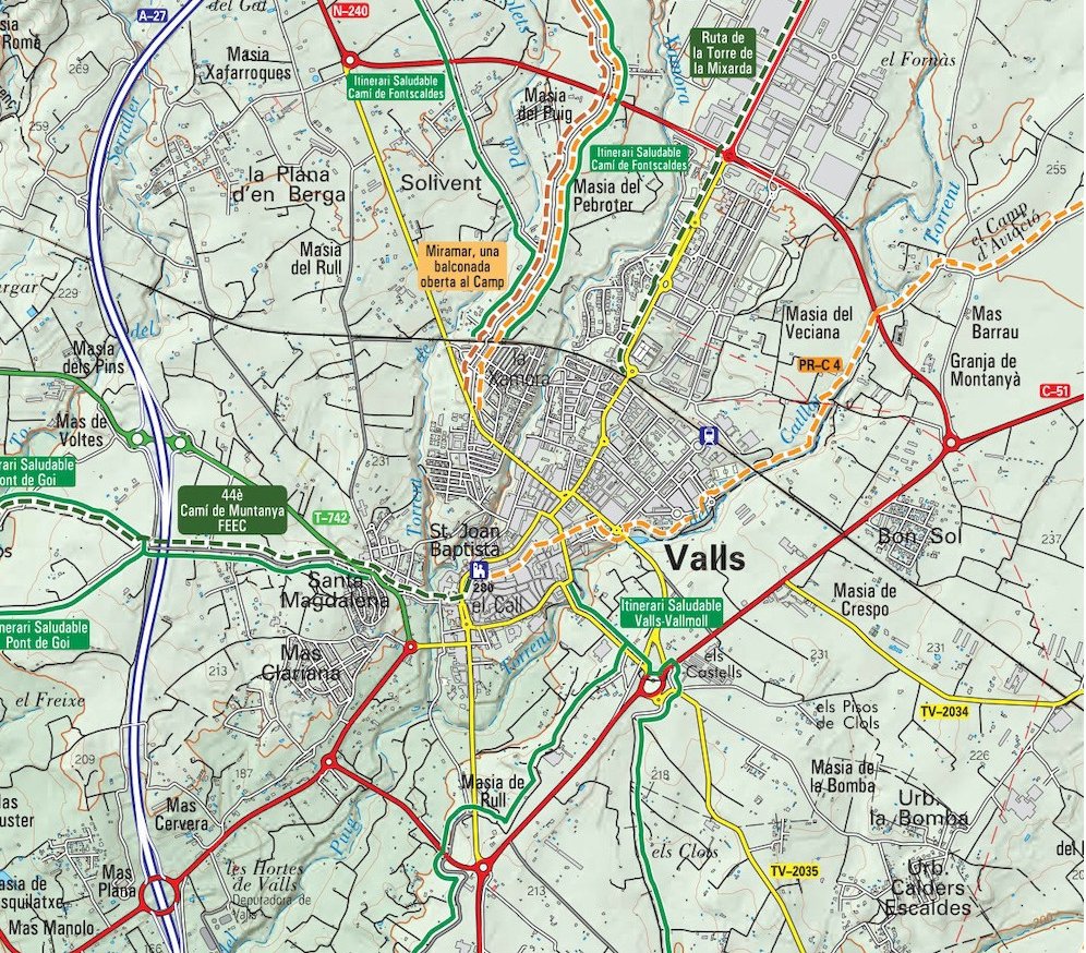 mapa piolet 1:40.000. camins de l'alt camp