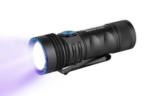 olight linterna seeker 4 mini con luz led blanca y ultravioleta recargable 1200 lm