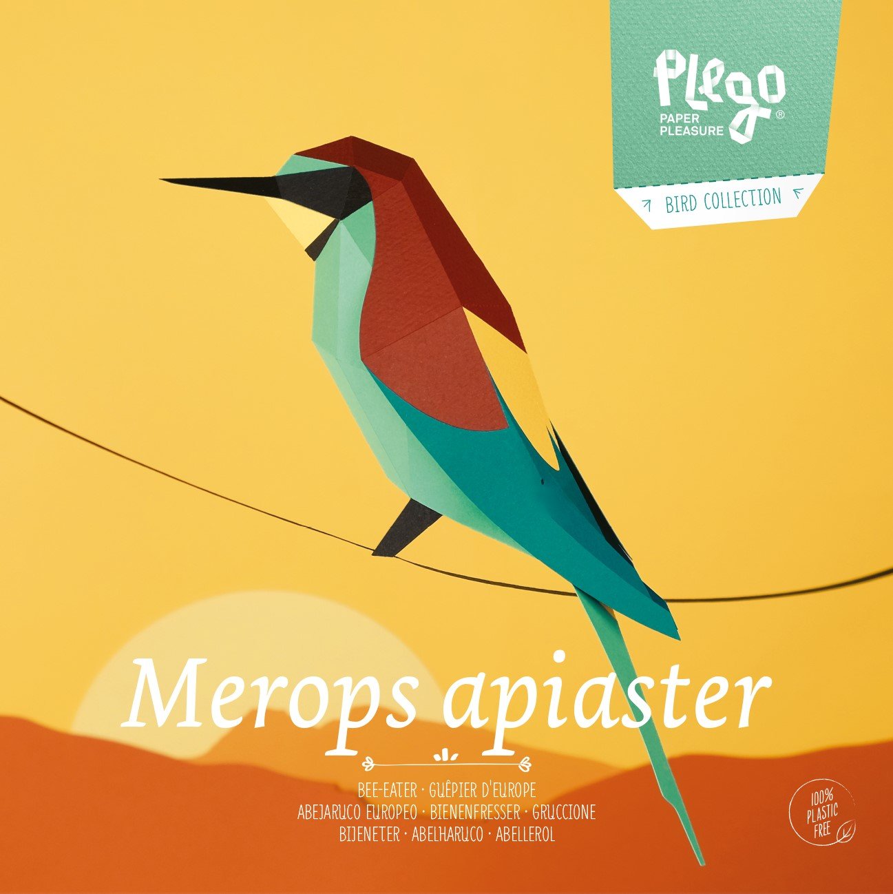 plegopaper- figura recortable de abejaruco europeo (abellerol)