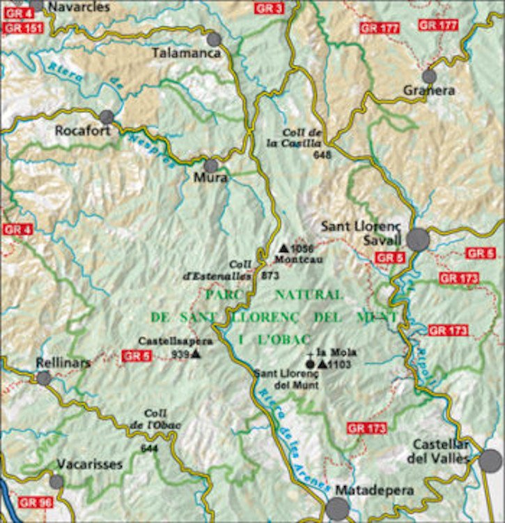 mapa alpina 1:25.000. sant lloren de munt i l'obac parc natural (mapa i guia)