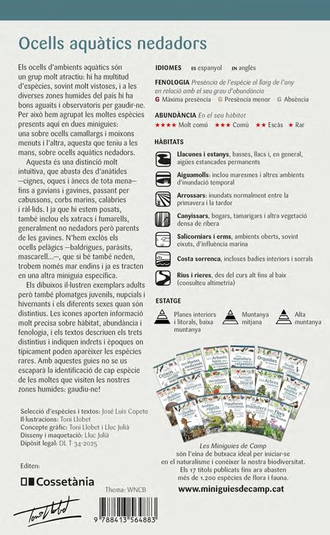 ocells aqutics nedadors, rllids, gavines i xatracs de les zones humides de catalunya. miniguia de camp