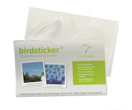 birdsticker sobre de 5 adhesivos transparentes que previene el choque de pequeas aves en cristales