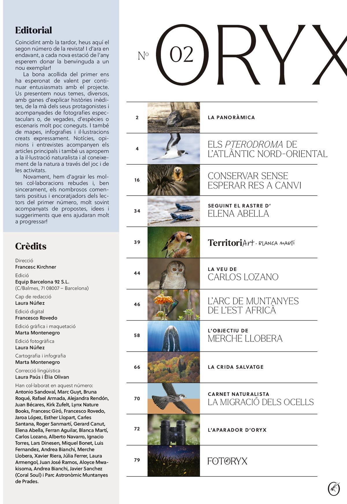 oryx, la revista de l'amant de la natura. nmero 02. versi impresa en catal.