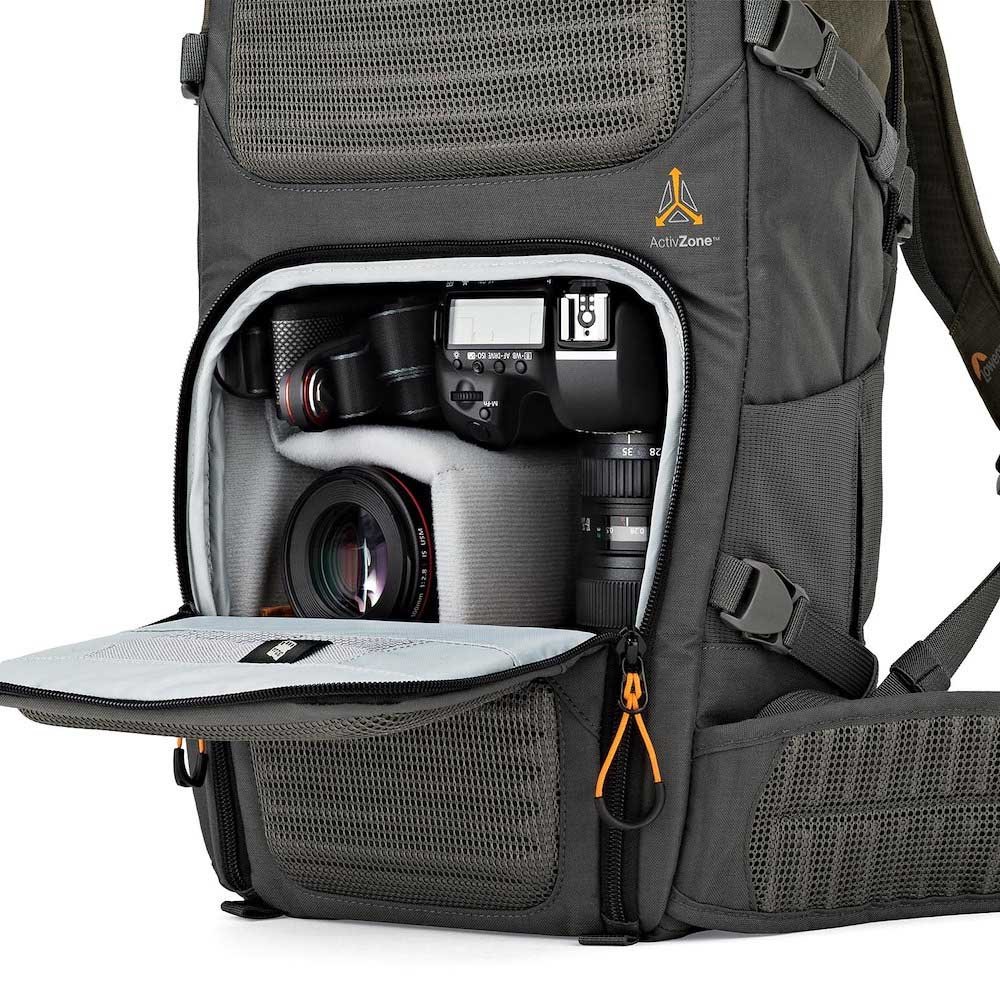 lowepro mochila flipside trek bp 350 aw color verde y gris
