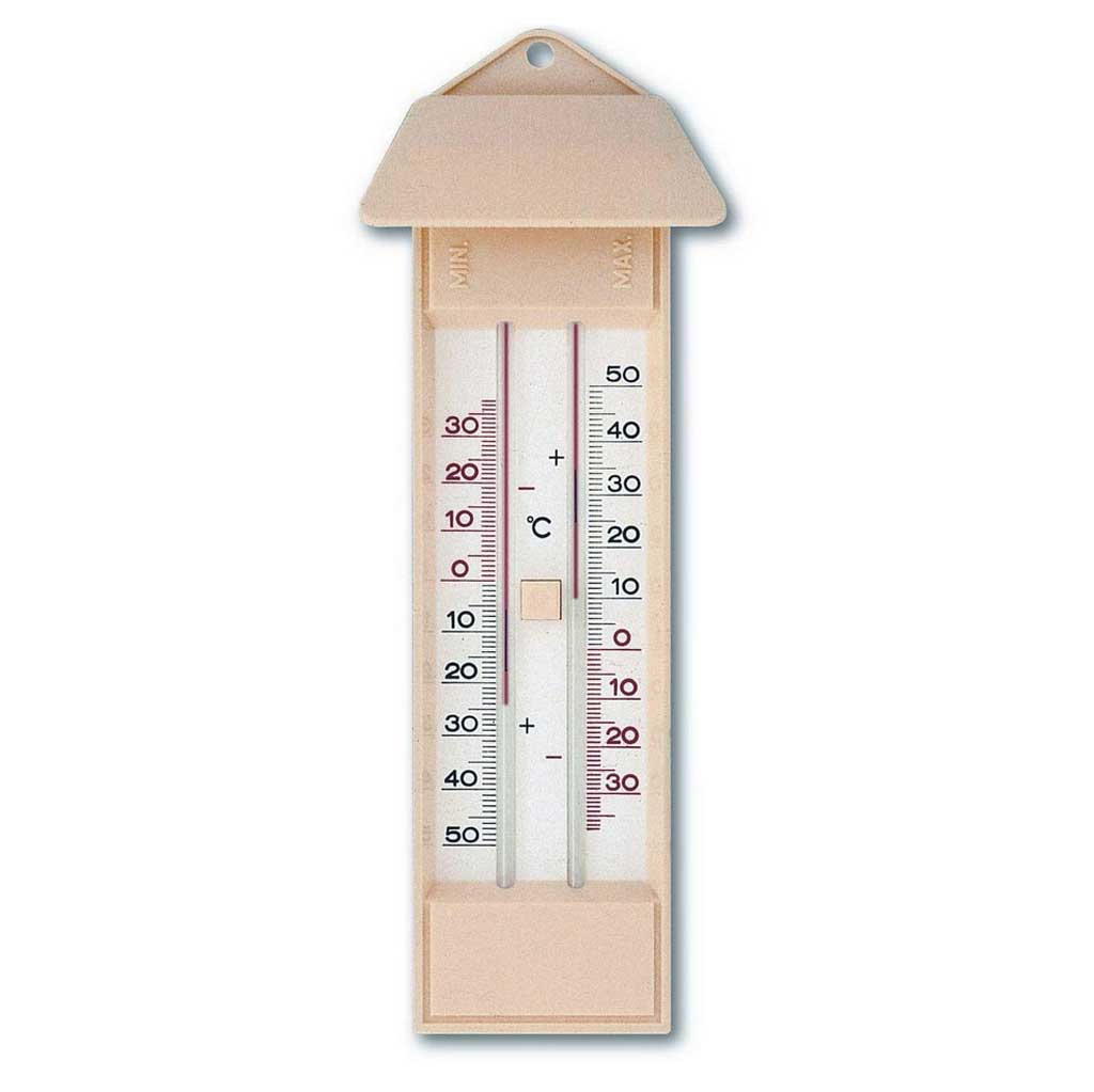 TERMÓMETRO DE MÁXIMAS Y MÍNIMAS ANALÓGICO CON SOPORTE DE PLÁSTICO