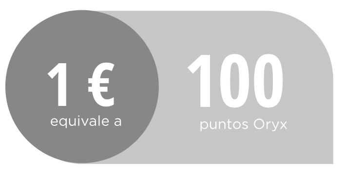 La equivalencia es 100 puntos Oryx 1 